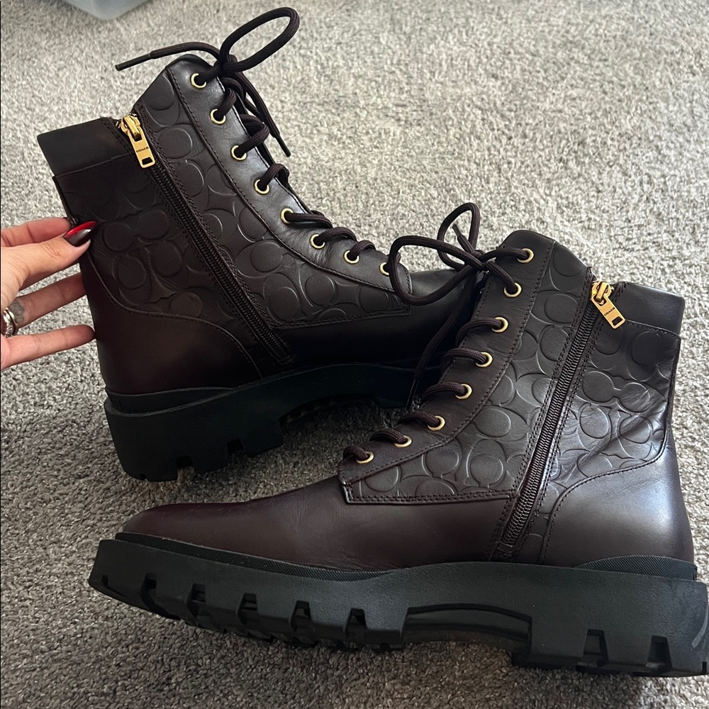 Coach Leather Lace-Up Boots - Picture 6 of 7